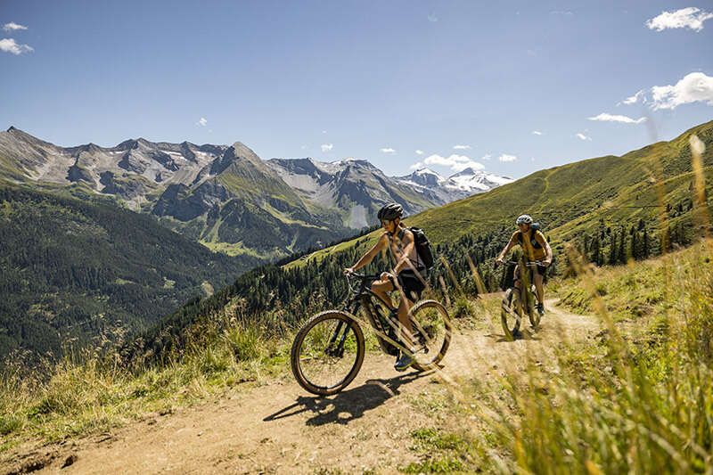 Mountain biking in the mountains of the Zillertal