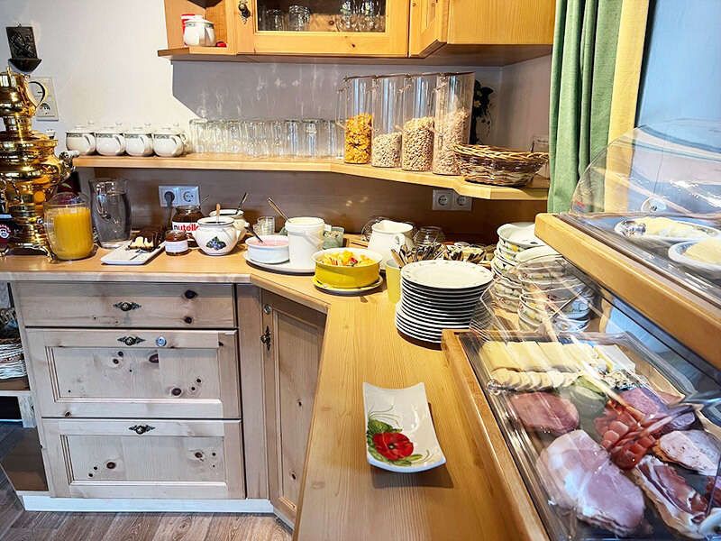 Breakfast buffet at Jenneweinhof in Tux
