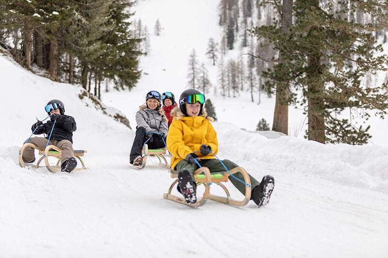  Tobogganing with the family in the Tux Valley